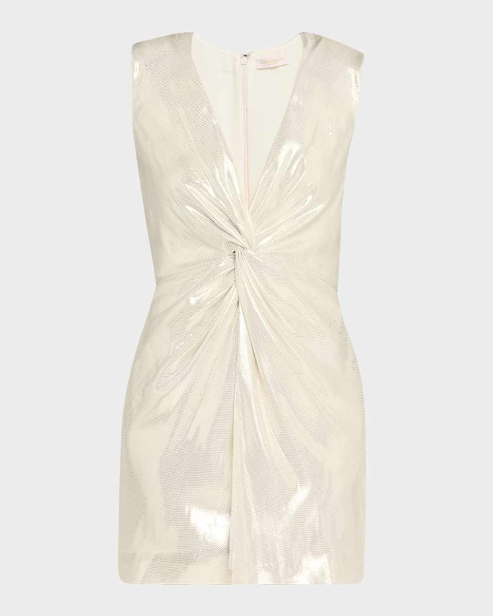 Gisela Twist-Front Metallic Mini Dress